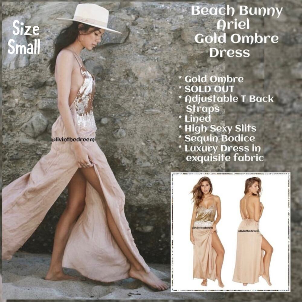 Beach Bunny Ariel - Gold Ombre Dress SZ S $245